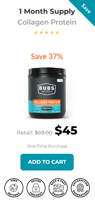 bubs naturals collagen protein 1 bottle price